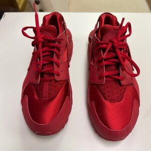 Nike Red Huarache Textile Lace-Up Sneakers